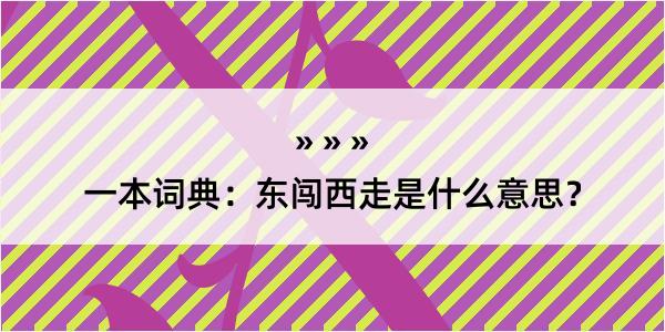 一本词典：东闯西走是什么意思？