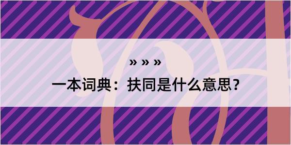 一本词典：扶同是什么意思？