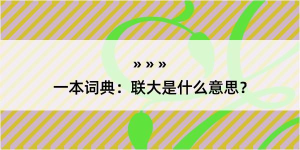 一本词典：联大是什么意思？