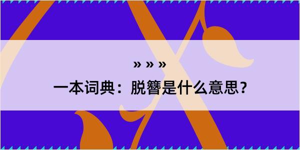 一本词典：脱簪是什么意思？