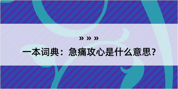 一本词典：急痛攻心是什么意思？