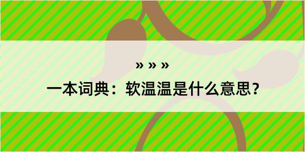 一本词典：软温温是什么意思？