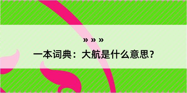 一本词典：大航是什么意思？