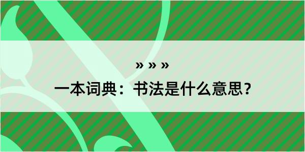 一本词典：书法是什么意思？