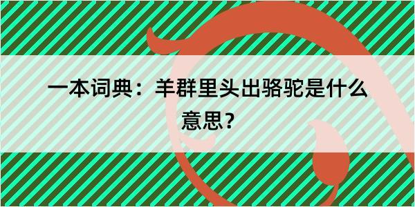 一本词典：羊群里头出骆驼是什么意思？