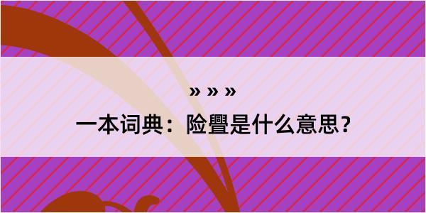 一本词典：险舋是什么意思？