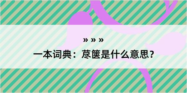 一本词典：荩箧是什么意思？