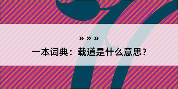 一本词典：载道是什么意思？