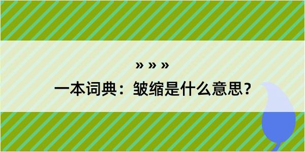 一本词典：皱缩是什么意思？