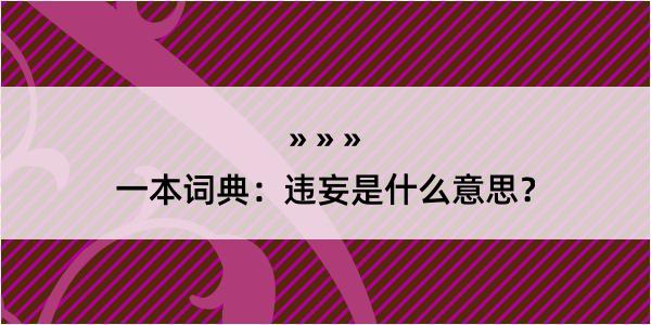 一本词典：违妄是什么意思？