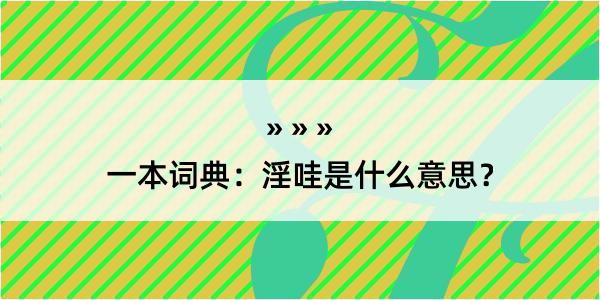 一本词典：淫哇是什么意思？