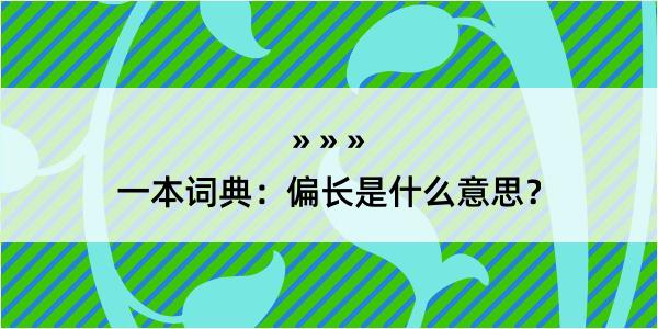 一本词典：偏长是什么意思？