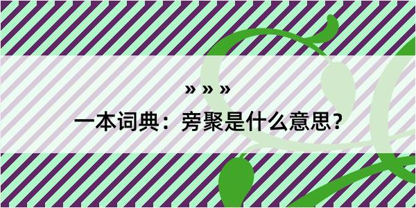 一本词典：旁聚是什么意思？