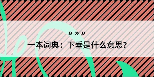 一本词典：下垂是什么意思？