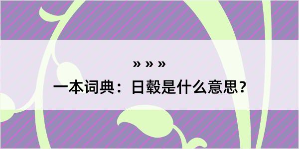 一本词典：日毂是什么意思？