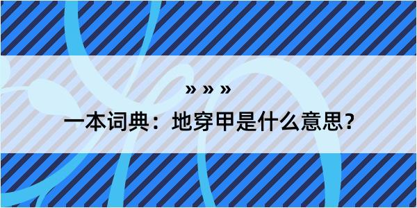 一本词典:地穿甲是什么意思?