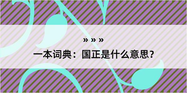 一本词典：国正是什么意思？