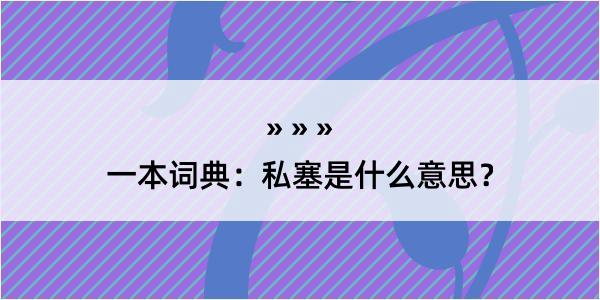 一本词典：私塞是什么意思？