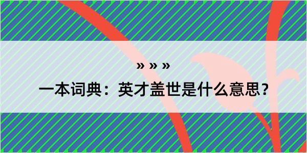 一本词典：英才盖世是什么意思？