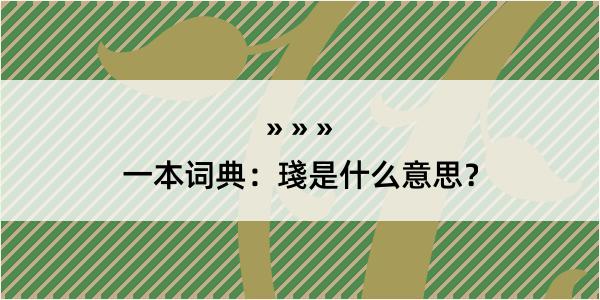 一本词典：琖是什么意思？