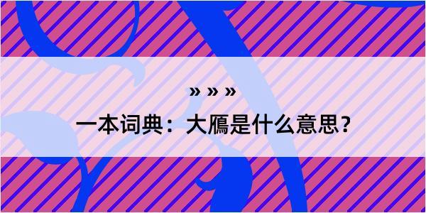 一本词典：大鴈是什么意思？