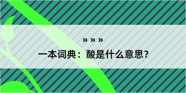 一本词典：酸是什么意思？