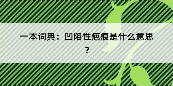 一本词典：凹陷性疤痕是什么意思？