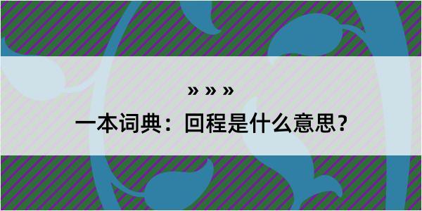 一本词典：回程是什么意思？