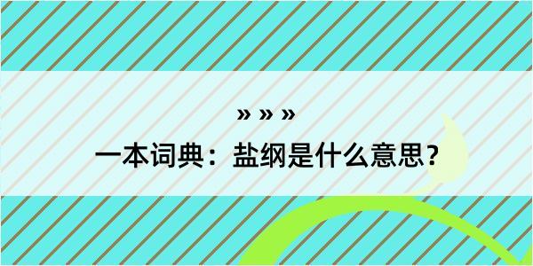 一本词典：盐纲是什么意思？