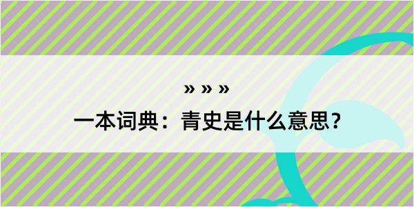 一本词典：青史是什么意思？