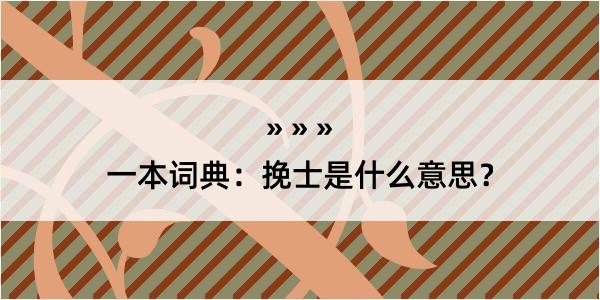 一本词典：挽士是什么意思？