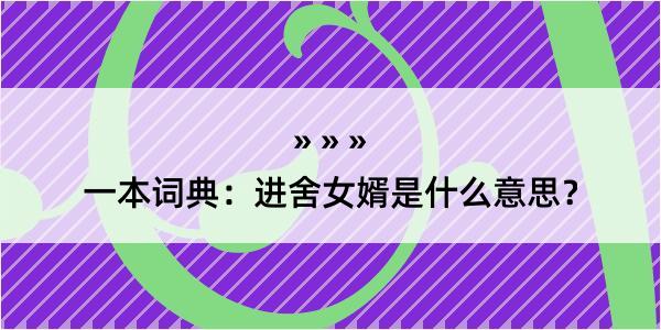 一本词典：进舍女婿是什么意思？