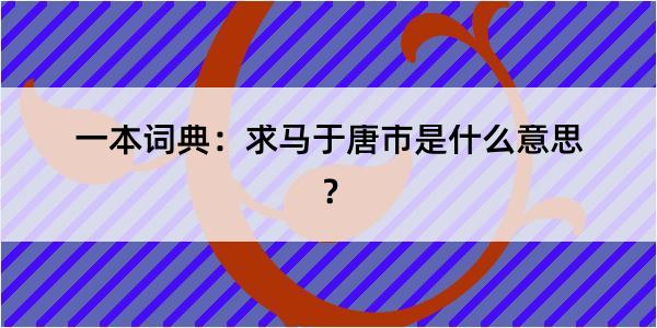 一本词典：求马于唐市是什么意思？