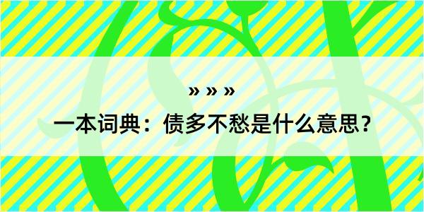 一本词典：债多不愁是什么意思？