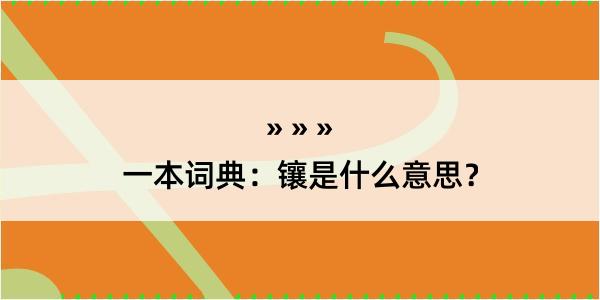 一本词典：镶是什么意思？