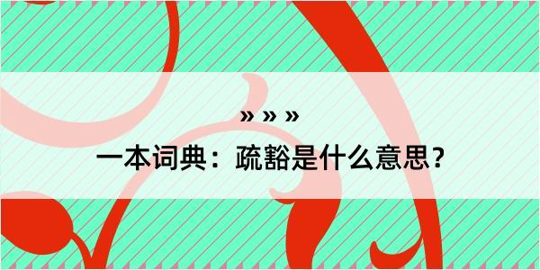 一本词典：疏豁是什么意思？