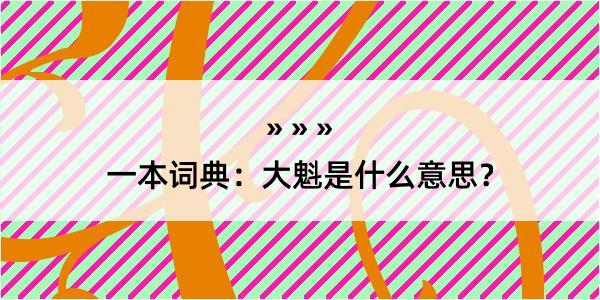 一本词典：大魁是什么意思？