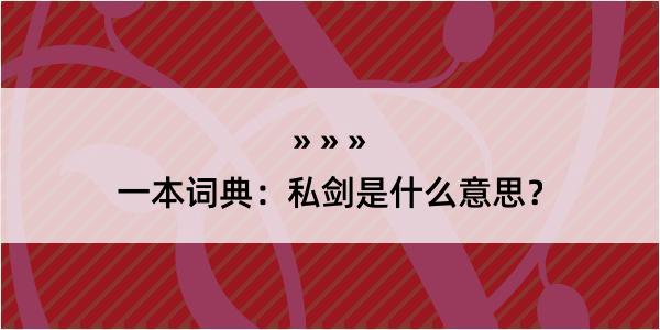 一本词典：私剑是什么意思？