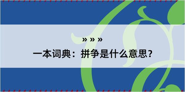 一本词典：拼争是什么意思？