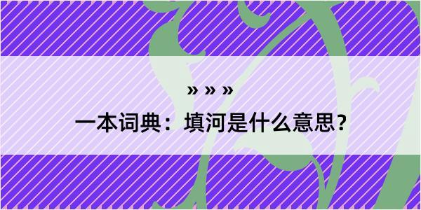 一本词典：填河是什么意思？