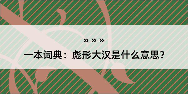 一本词典：彪形大汉是什么意思？