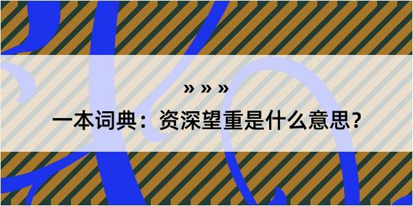 一本词典：资深望重是什么意思？