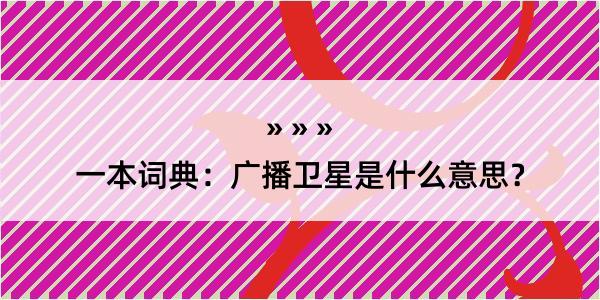 一本词典：广播卫星是什么意思？