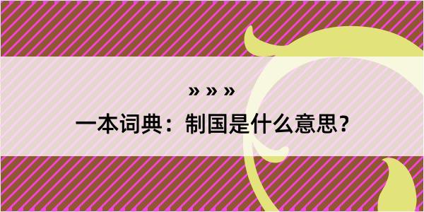 一本词典：制国是什么意思？