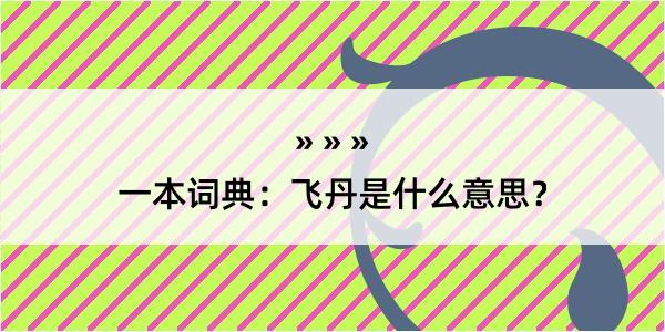 一本词典：飞丹是什么意思？