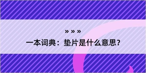 一本词典：垫片是什么意思？