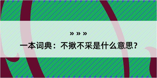 一本词典：不揪不采是什么意思？