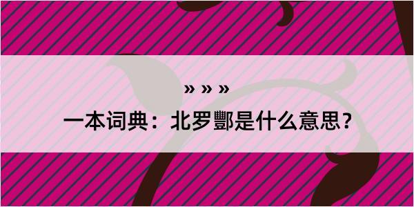 一本词典：北罗酆是什么意思？