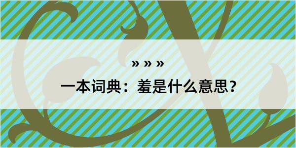 一本词典：羞是什么意思？