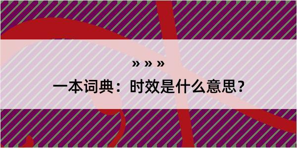 一本词典：时效是什么意思？